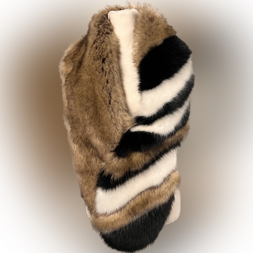 Zara multi color fur scarf